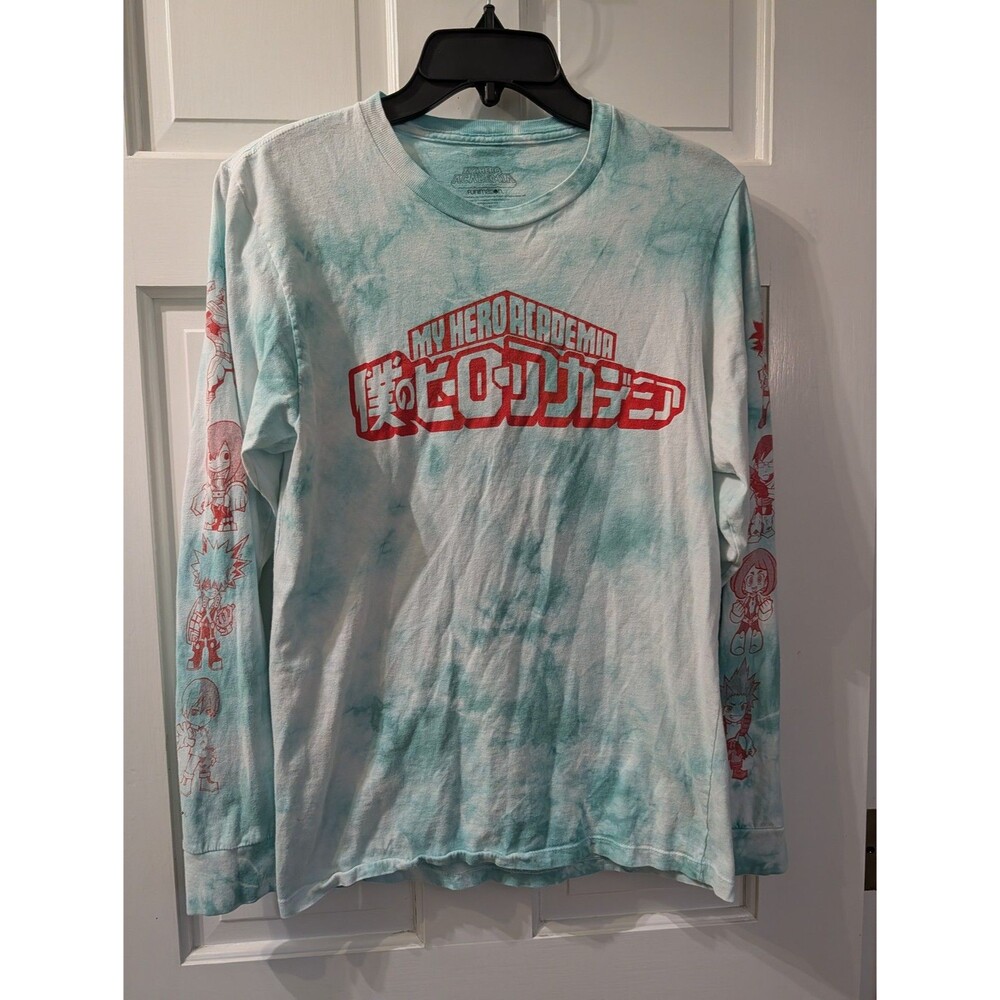 Funimation My Hero Academia Tie Dye Long Sleeve T-Shirt XS Blue White